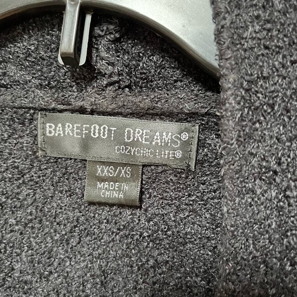 BAREFOOT DREAMS Cozychic Lite Island Drape Front Black Cardigan Style 903 Sz 1X - Picture 6 of 13